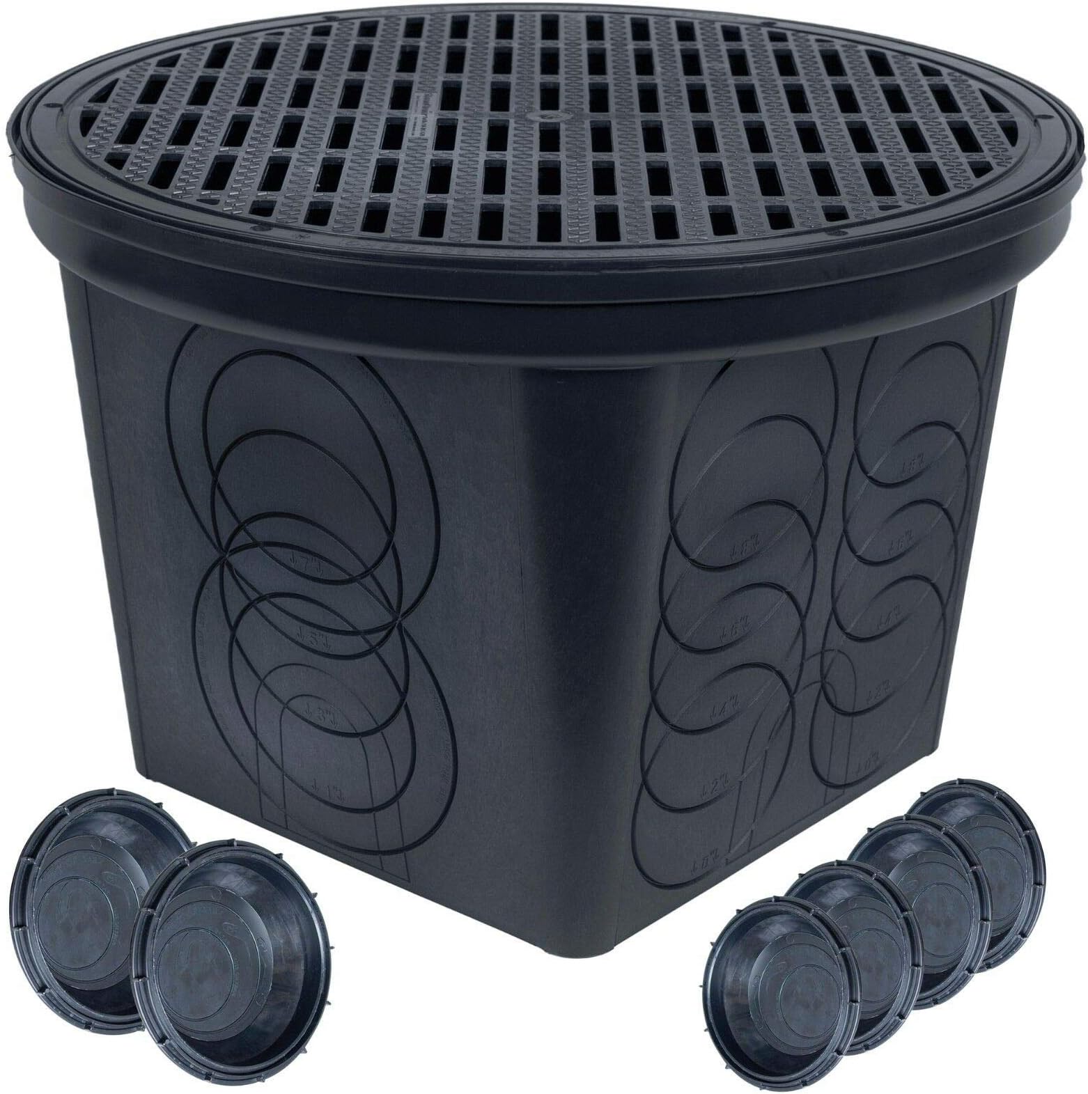 StormDrain 2-Pack FSD-3017-20BKIT-6 20-in. Large Round Catch Basin with Black Grate Kit
