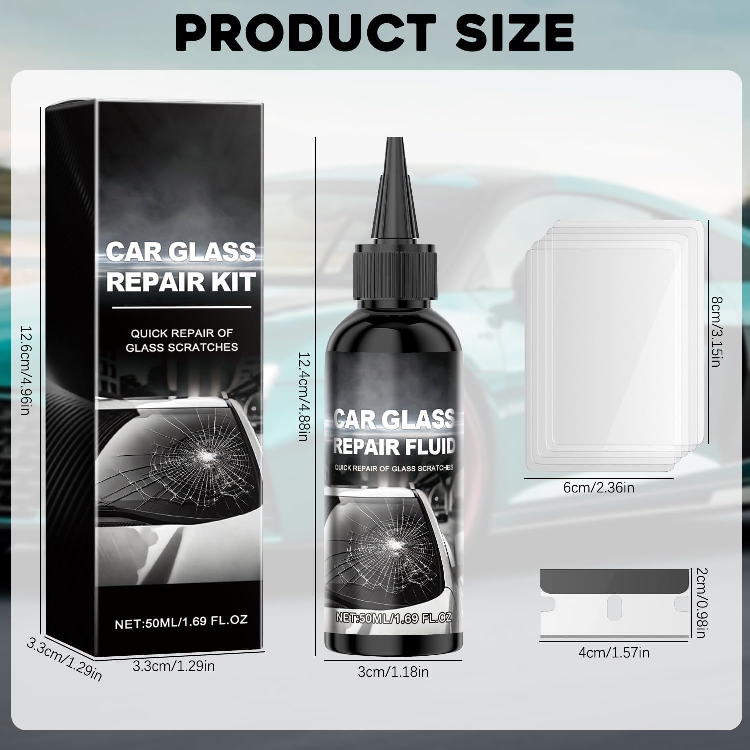 Car Windshield Crack Repair Kit,2025 New Car Cracks Gone Glass Repair Kit Windshield Repair Kit Car Glass Repair Kit for Cracks and Chips, Glass Scratch Repair Liquid, Chips Cracks — view 7