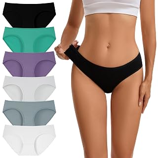 INNERSY Womens Underwear Low Rise Cotton Hipster Panties Soft Breathable Ladies Briefs 6-Pack - Amazon product rated Grade A