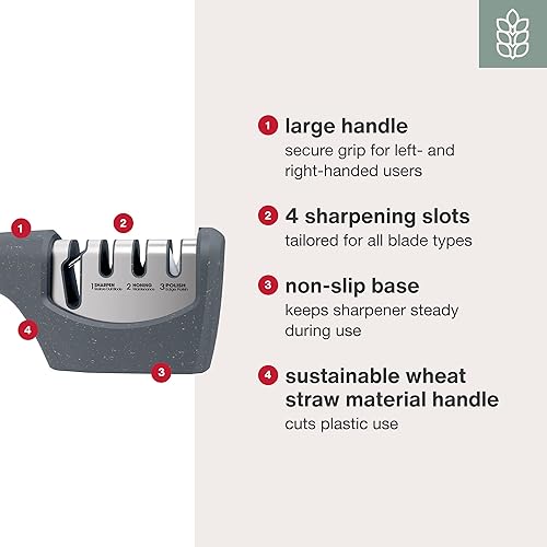 Miniatura 5 de Zyliss Afilador de cuchillos  Herramienta de mano con ranuras para tijeras, cuchillos dentados y cuchillas rectas  Afilar, afilar y pulir cuchillas