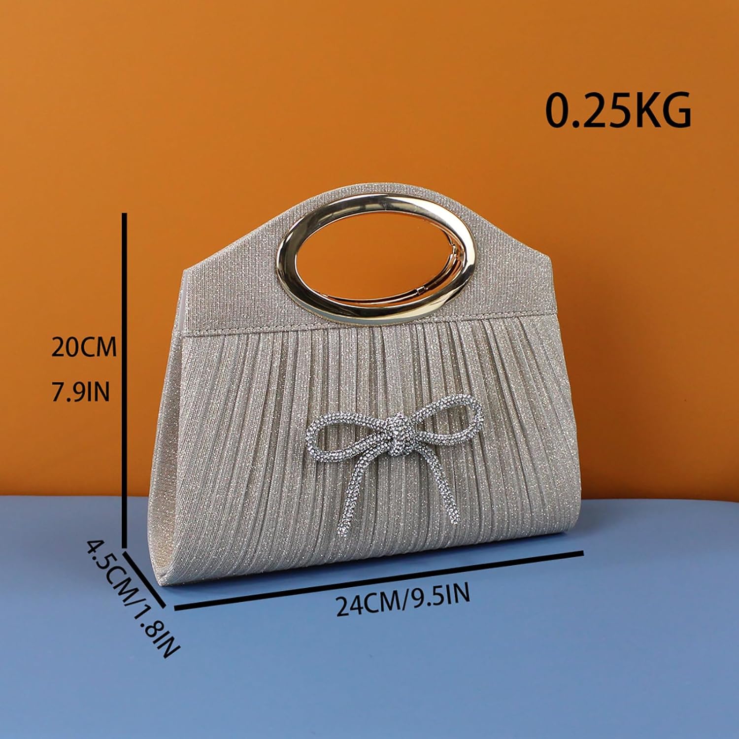 Gripit Bow Knot Clutch Purses with Rhinestone for Women Formal Sparkly Party Purse Evening Handbag