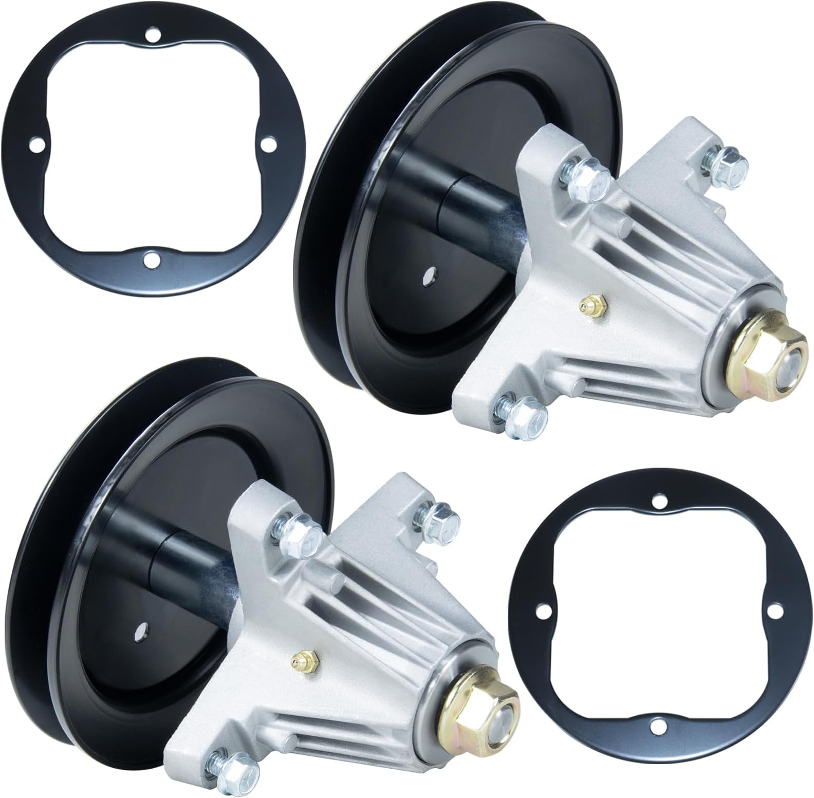 Rasenmäherdeck-Umbau-Set Für Cub Cadet, MTD – Mit 2 Spindeln, 2 Riemenscheiben & Riemen