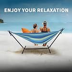 Camping Hammock, 550lb Upgraded Thickened 320G Durable Canvas Single or Double Hammocks Swing with Anti Roll Balance Beam & Sturdy Metal Knot Tree Straps Accessory for Outdoor, Patio, Backyard
