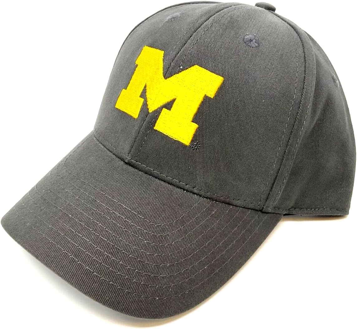 MVP Michigan Wolverines Logo Solid Grey Curved Bill Adjustable Hat - Image 3