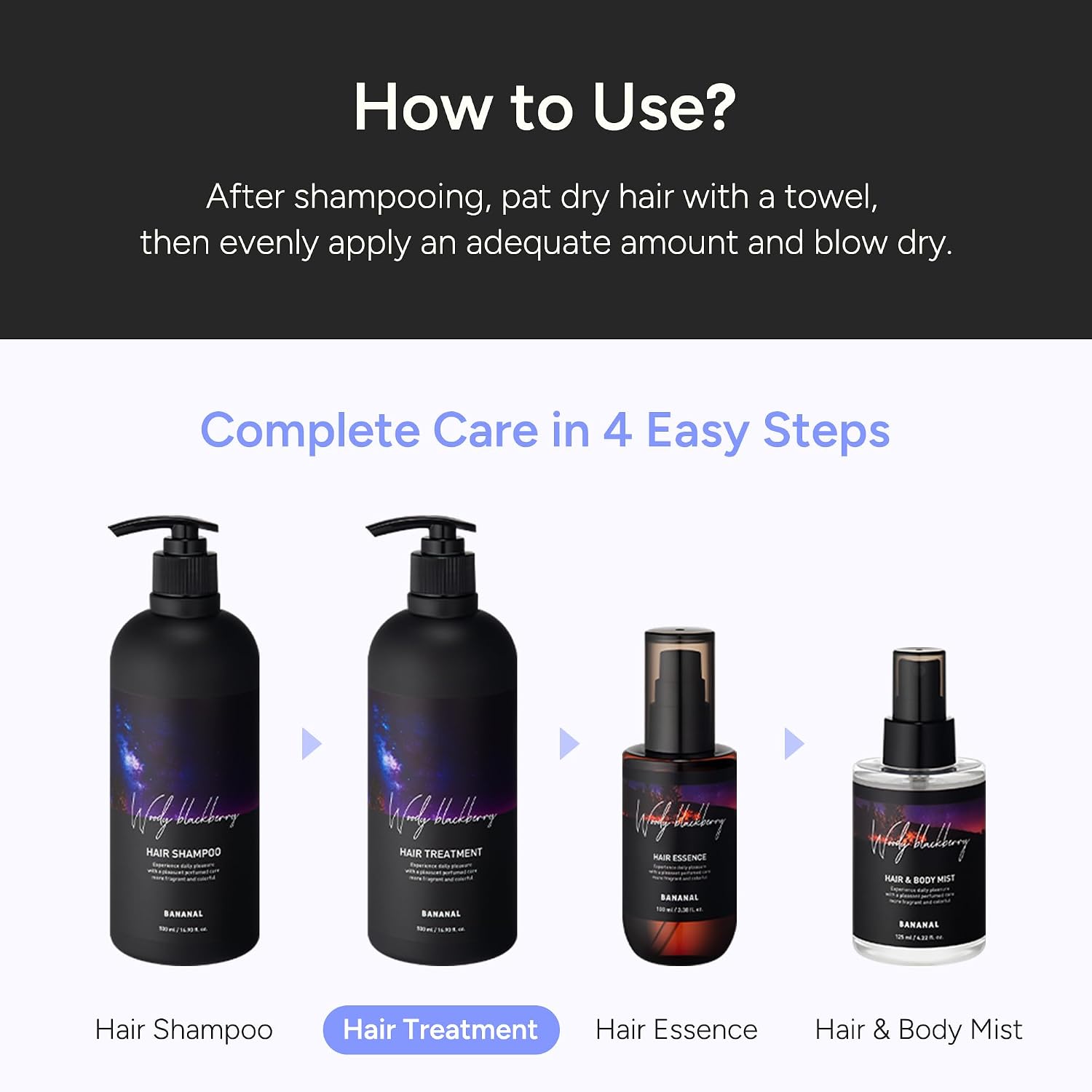 Korean Hair Treatment Conditioner - Protein & Moisture-Rich for Damaged Hair- Keratin, Centella & Shea Butter - Smooth Finish w/ Botanical Oils - Korean Hair Care, Woody Blackberry, 500ml / 16.9 fl oz