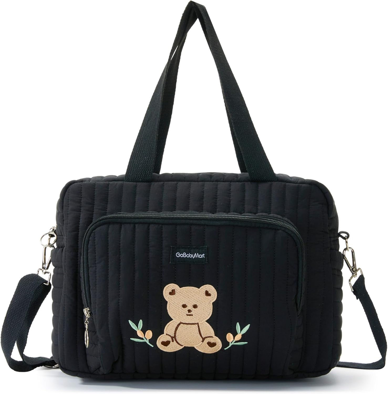 GOBABYMART Small Diaper Bag Tote, Maternity Baby Bag with Insulated Bottle Pockets & Stroller Straps, Diaper Bag for Moms