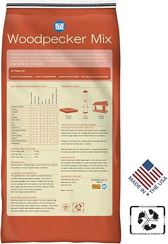 Miniatura 2 de Blue Seal Woodpecker Mix Wild Bird Seed  Mezcla premium de nueces, semillas de girasol y frutas  Bolsa de 8 libras