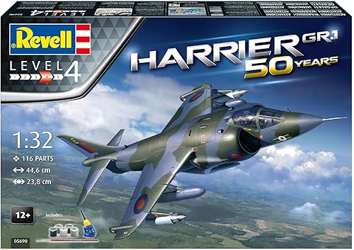 Miniatura 2 de Revell RV05690 05690 5690 Hawker Harrier GR Mk.1 Set de regalo Kit de modelo de plástico, multicolor, 148