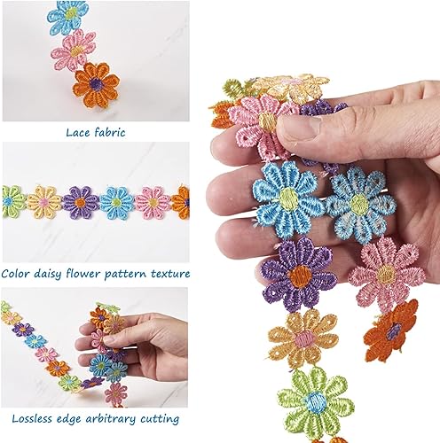 Miniatura 5 de Cintas bordadas de poliéster de 24 yardas, 8 estilos, apliques coloridos para costura, manualidades, boda, ropa, adornos