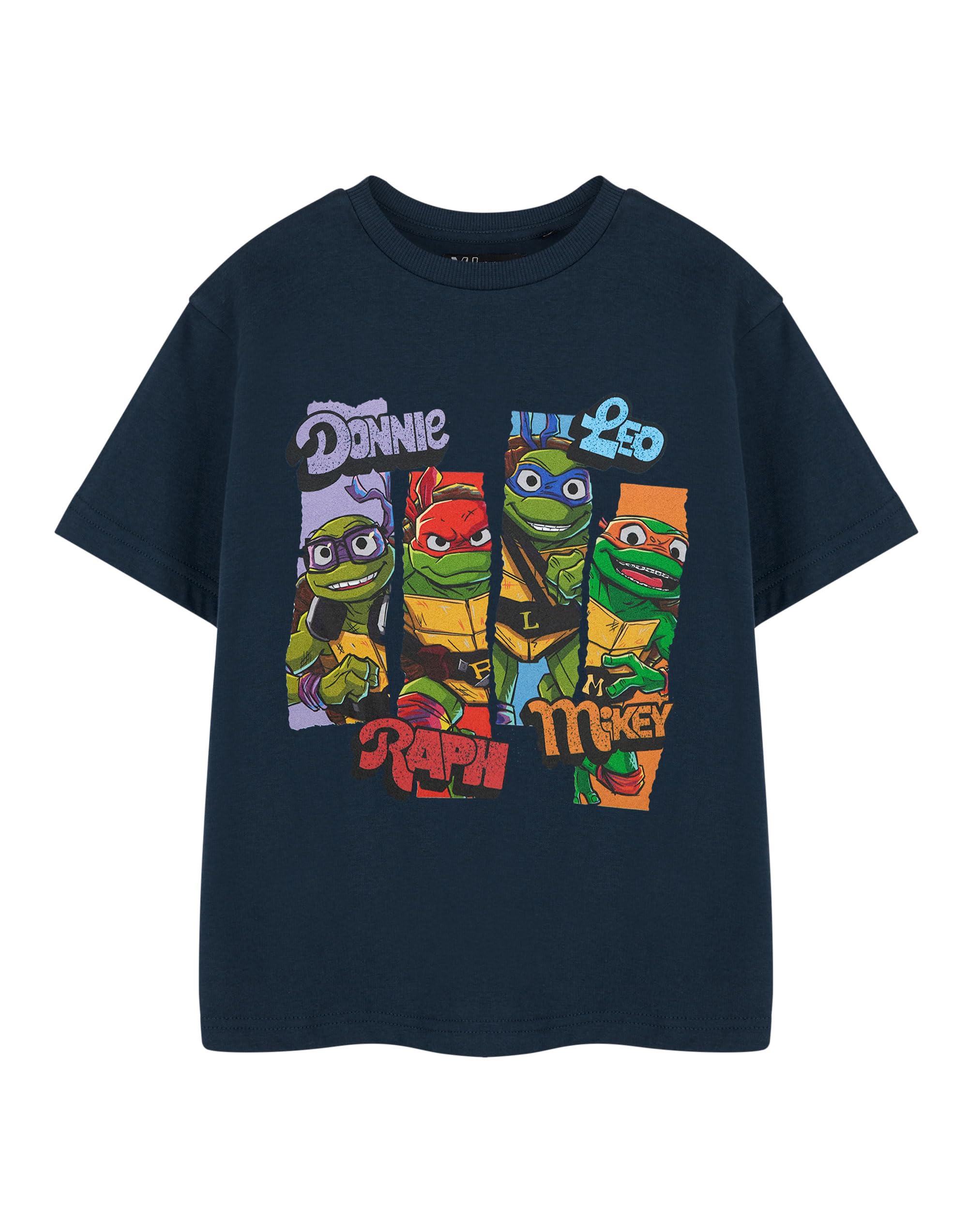 Teenage Mutant Ninja Boys Grey Turtles T-Shirt | Tmnt Short Sleeve Graphic Tee | Kids Cartoon Apparel | Raphael, Mikey, Leo & Donatello Retro Top | Movie Merchandise For Children & Teens