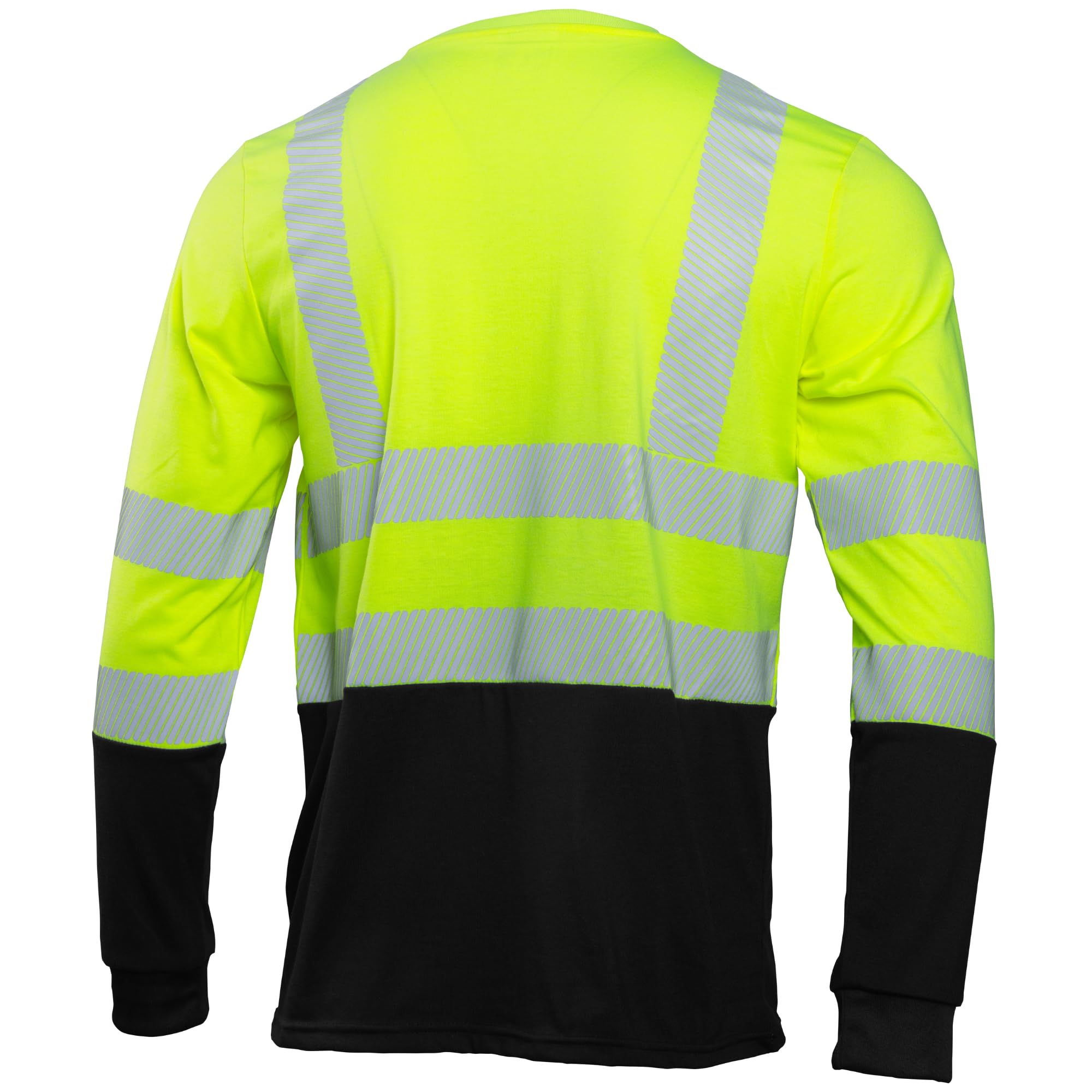 Högert Technik - Warnschutz Langarmshirt Gelb Arbeits T-Shirt High Visibility Shirt mit Reflexstreifen Atmungsaktiv Sicherheitskleidung
