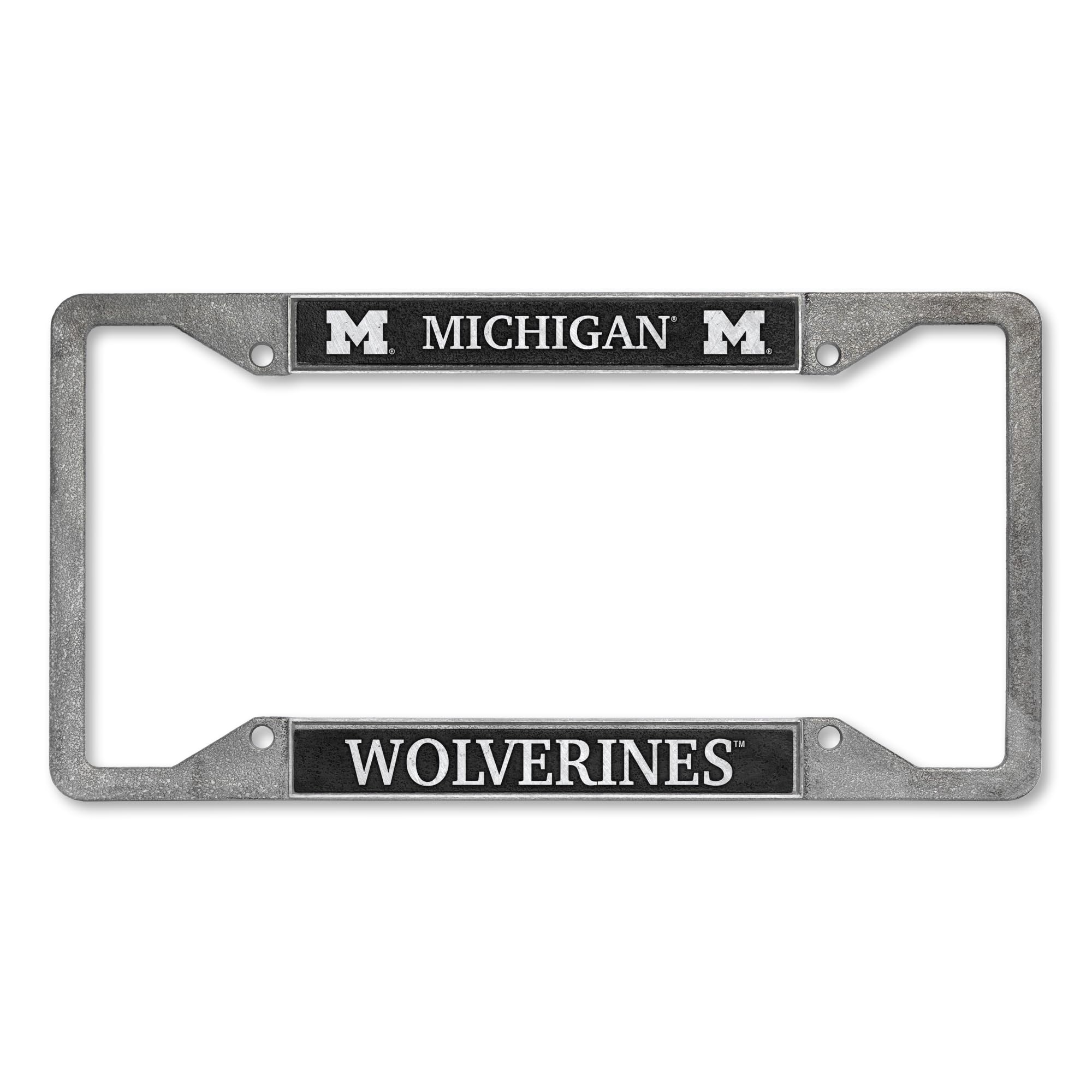 Rico Industries NCAA Michigan Wolverines Pewter License Plate Frame 12" x 6"