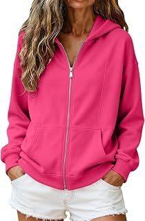 buzo con capucha y cremallera para mujer de manga larga y talla grande Sudaderas con capucha lisa Otoño Invierno campera informal de moda con bolsillos Camisas
