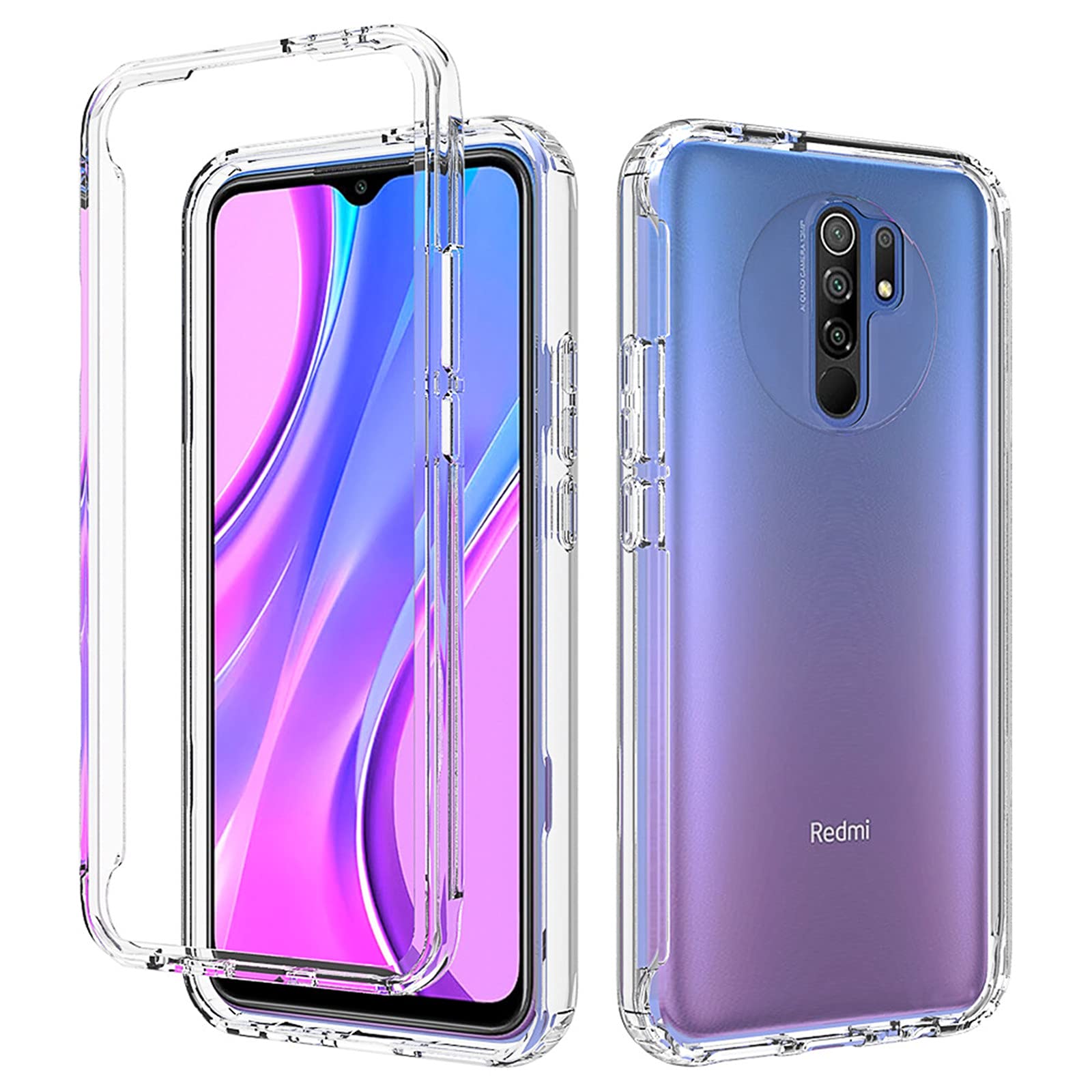 COVER 360° PER XIAOMI REDMI NOTE 9 5G CUSTODIA FRONTE RETRO TRASPARENTE IN TPU - Foto 12
