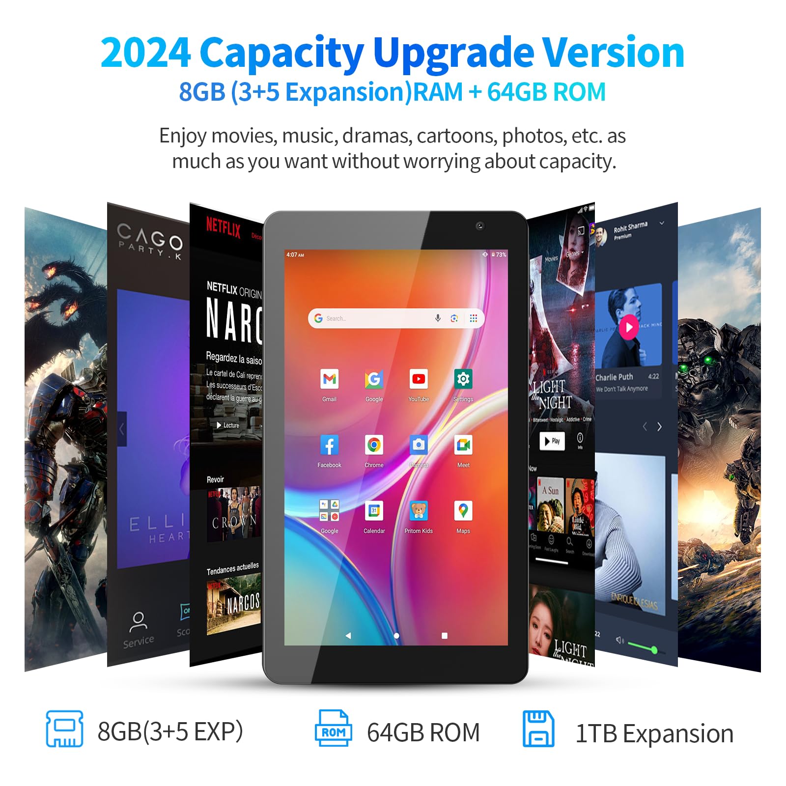 PRITOM 2024年 Android14 タブレットPC PRITOM Tablette PC Android 14 7