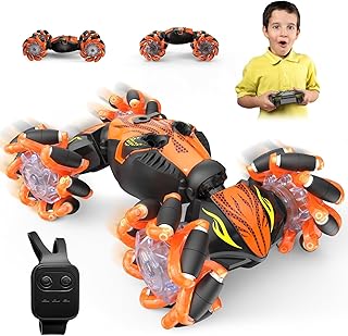 1:16 Gesture Sensing RC Stunt Car, Hand Controlled Remote Control Twist Cars with Light & Music, 4WD 360° Rotate Transform Drift, Gifts for 8-12 Kids Age 8 9 10 11 12 Yrs Old‌