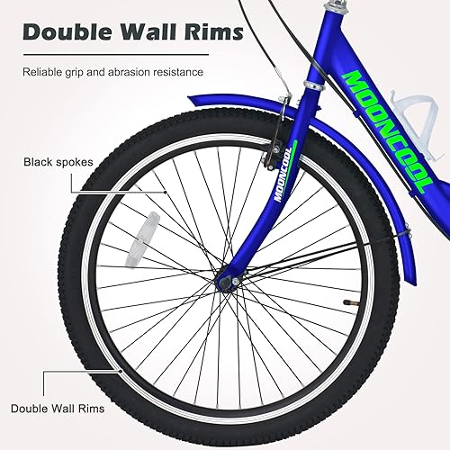 Vista 160 de H&ZT Triciclo para adultos, bicicleta de 3 ruedas, triciclo crucero, con engranaje de 7 velocidades, mango de freno de estacionamiento, escalón
