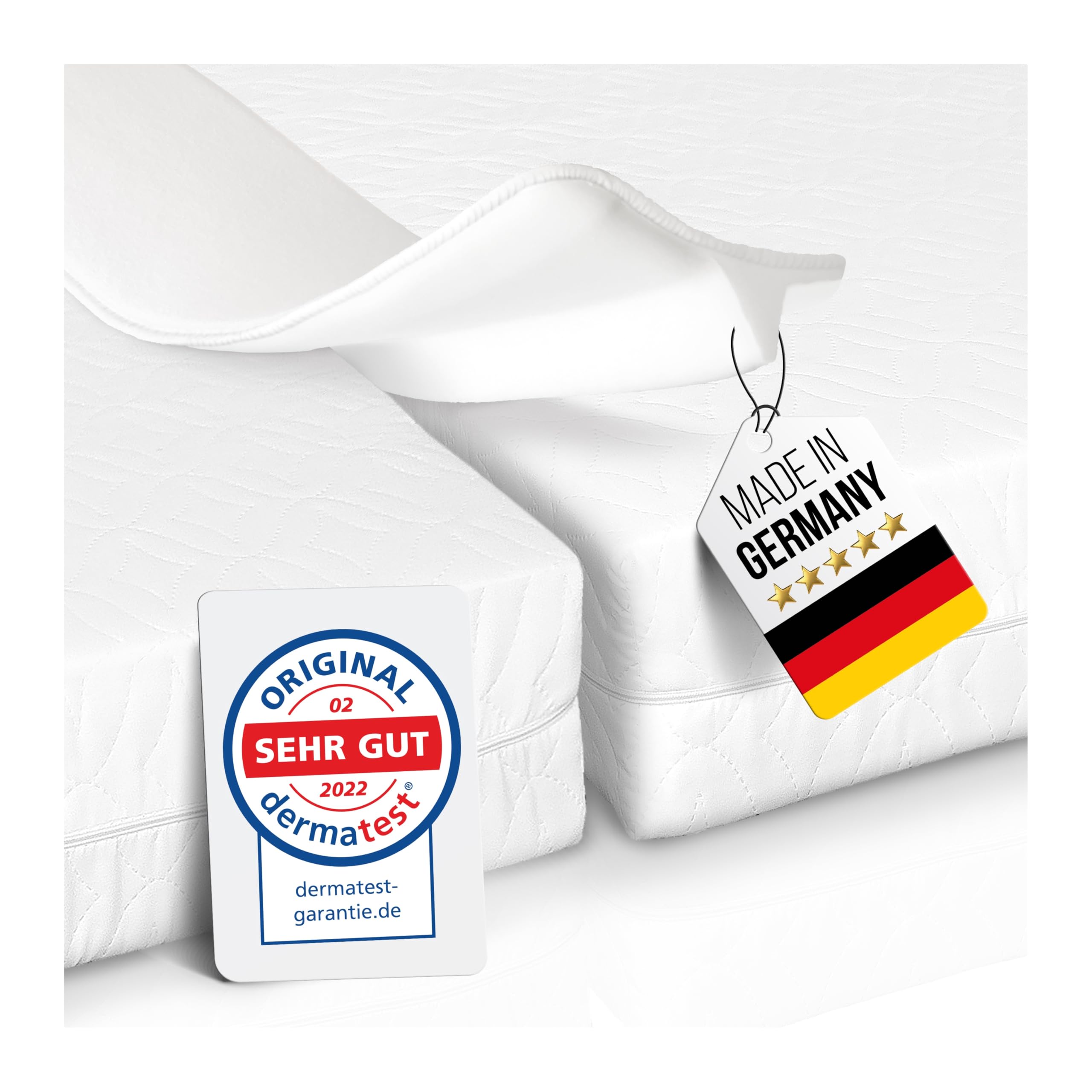 Rosenkern® Liebesbrücke für Matratzen 200 x 25 - [Qualität aus Deutschland] - Matratzen-Ritzenfüller aus einem Stück - Bettritzenfüller - Matratzenkeil für Matratzen & Topper ab 5 cm