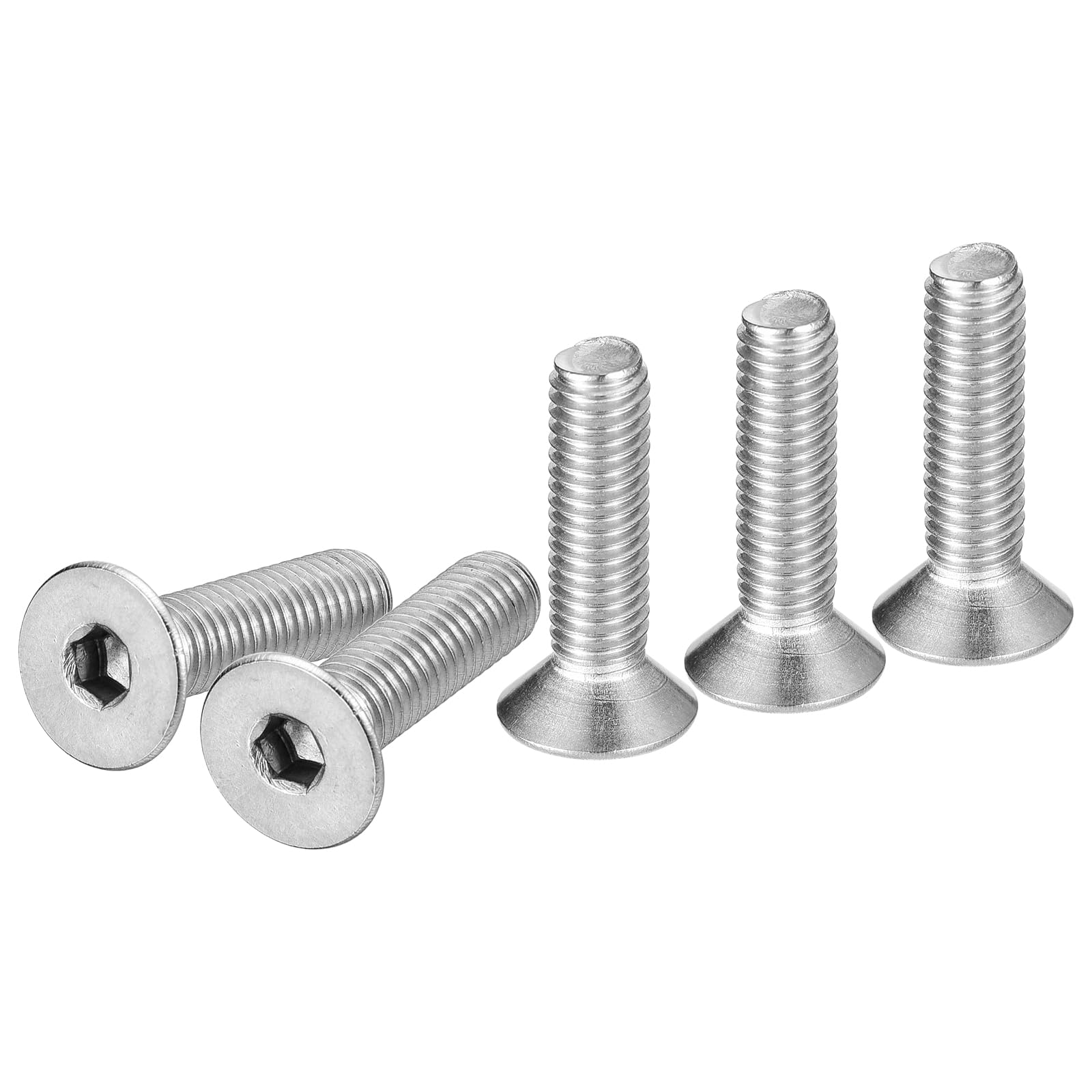 DTGN M5-0.8 x 20mm Flat Head Socket Cap Screws, 20 Pack 304 Stainless Steel Hex Socket Flat Head Screws, Full Thread, Countersunk Bolts