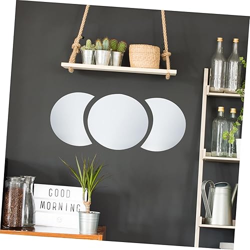 Miniatura 8 de Totority 1 juego de pegatinas de espejo acrílico espejo de pared pegatinas de espejo para baño Luna pegatinas de pared extraíbles pegatinas papel