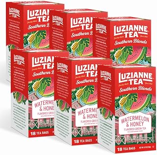 Luzianne Southern Blends Watermelon & Honey Flavored Herbal Tea Bags, 18ct Box (Pack of 6)