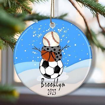 Personalized Multi Sport Snowman Christmas Ornament, Multi Sport Ornaments, Gift for Multi Sport, Sport Gifts for Christmas, Sport Lover Gifts - Sports Athlete Gifts