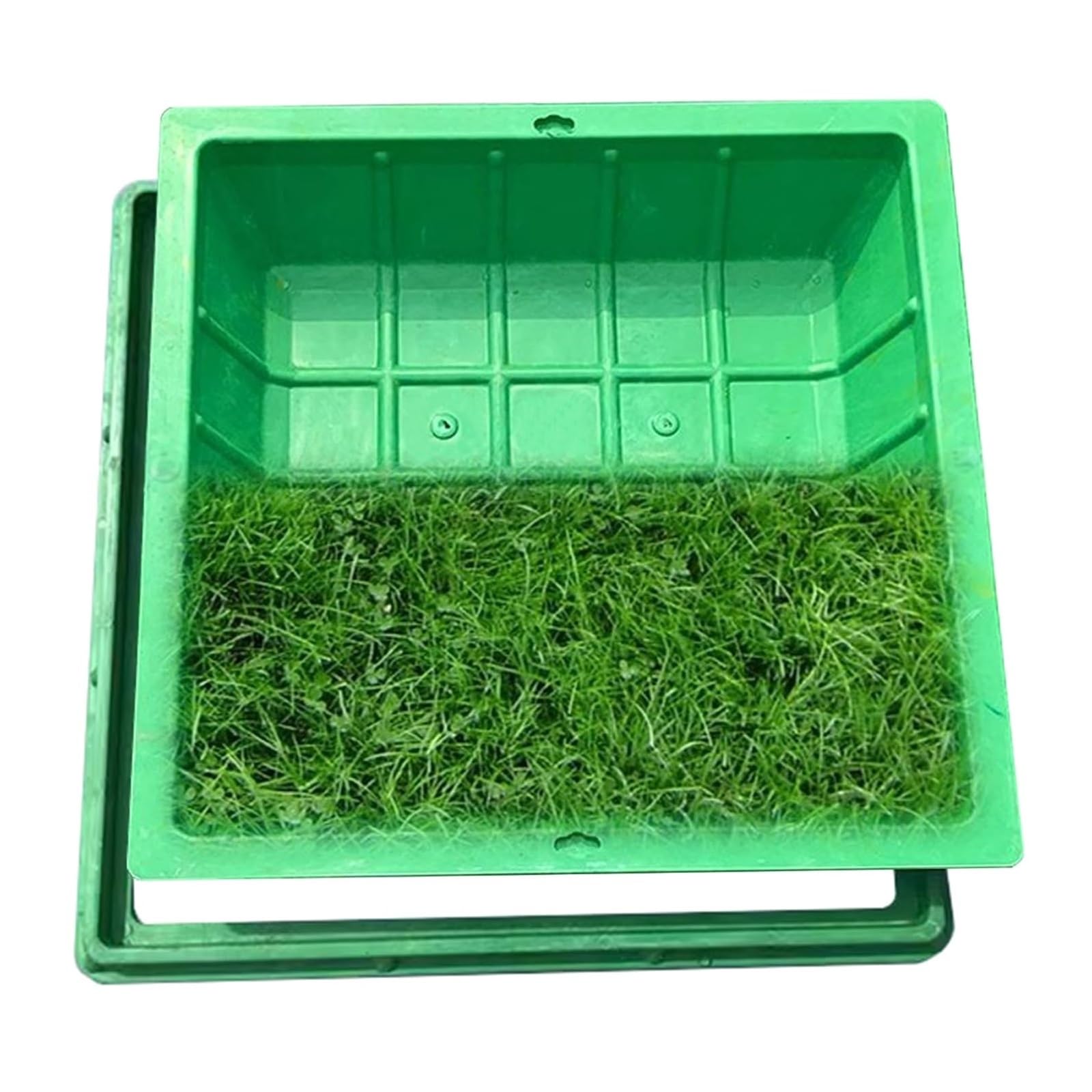 Plaques d'égout invisibles en gazon résine 60x60 cm pour regard de jardin