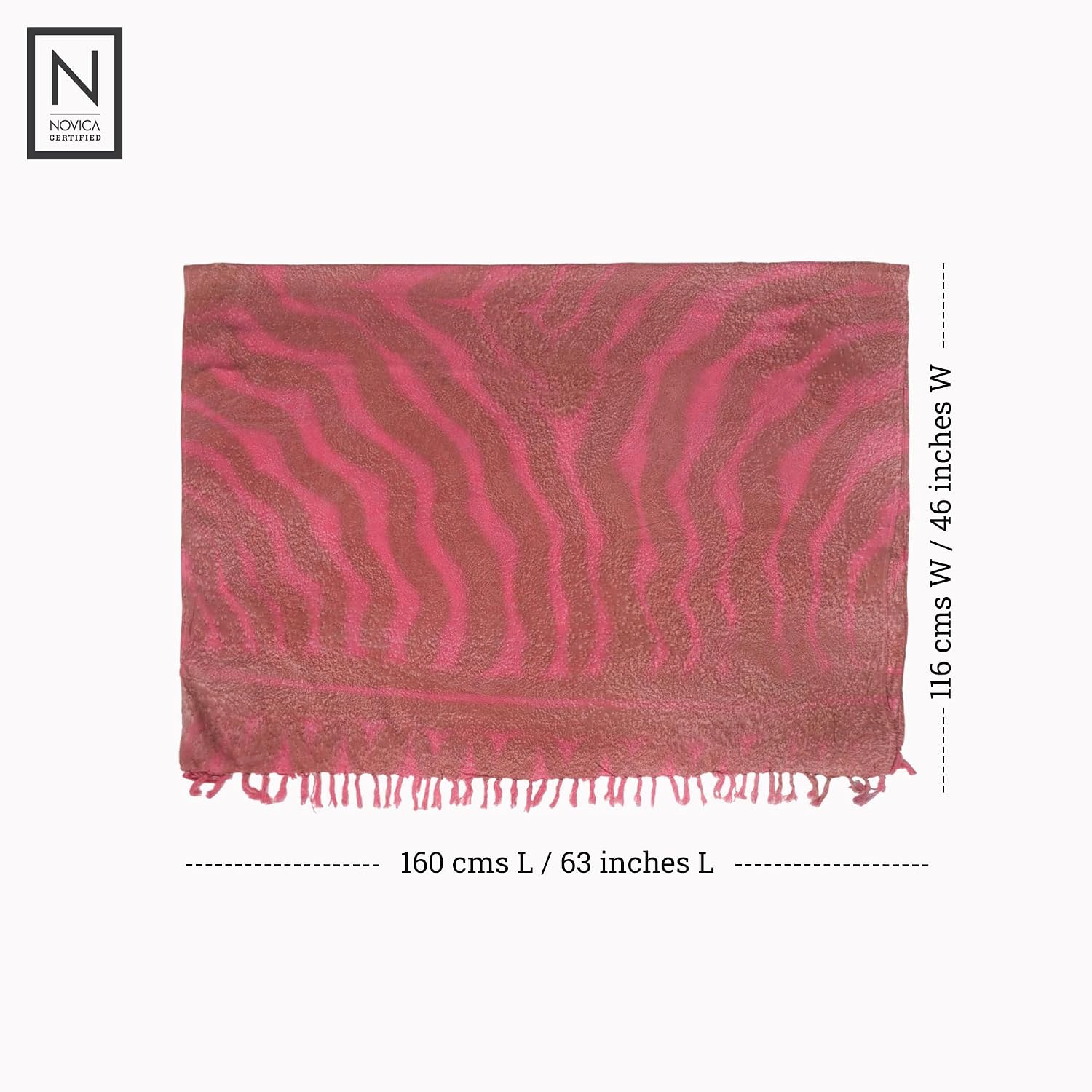 NOVICA Handcrafted Tie Dye Sarong Pareo Wrap for Women, Batik Cover Up, Lightweight Beach Skirt from Bali ' Coral Flow'