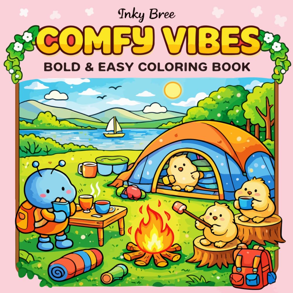 Comfy Vibes: Bold & Easy Coloring Book