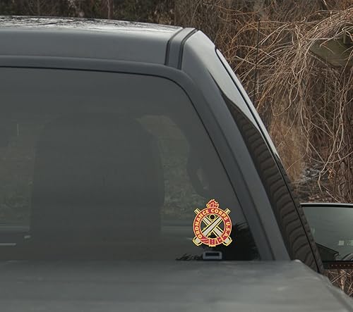 Miniatura 3 de US Army - Calcomanía reflectante de Insignia del Cuerpo de Artillería - Calcomanía a todo color de 5 pulgadas de alto sobre material reflectante 3M