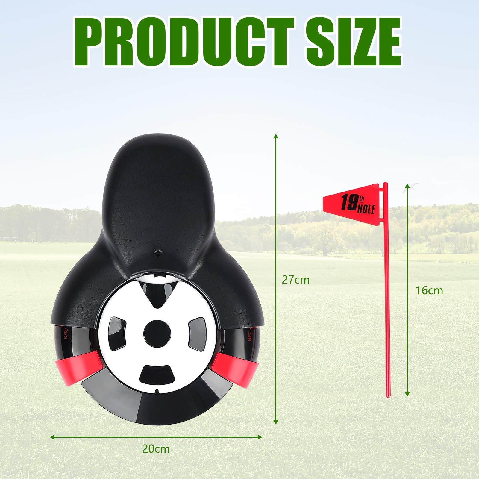 Réceptacle à Balles de Golf Automatique avec Drapeau Rouge, Tasse Mise Automatique, 3 Balles de Golf pour Entraînement Jardin
