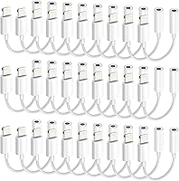 Vista 23 de Paquete de 1 adaptador Lightning a conector de auriculares de 0.138 in con certificación MFi de Apple para iPhone, adaptador auxiliar para iPhone