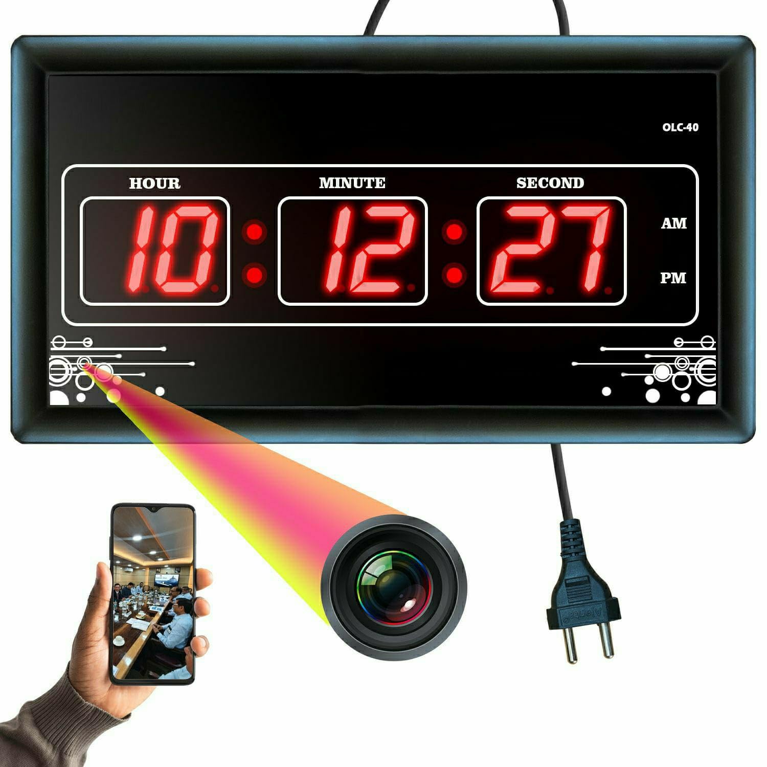 Full HD WiFi Digital Clock Spy Camera Hidden with Video Recording While Recording no Light Remote App Control and HD Voice Quality Watch Live Motion Detection 32GB inbuilt SD Card-image-34
