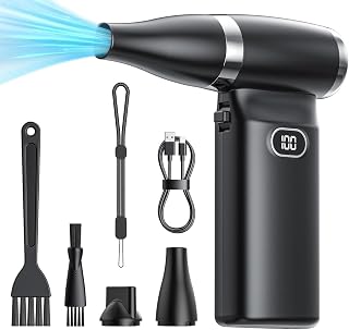 Soplador de Aire Potente Eléctrico Inalámbrico: 80 MPH 8000mAh de Alta Velocidad del Viento, mini Soplador de Aire para Electrónica, Ordenador Portátil, Limpieza de Teclado, Polvo Potente para Coche - Amazon product rated Grade B