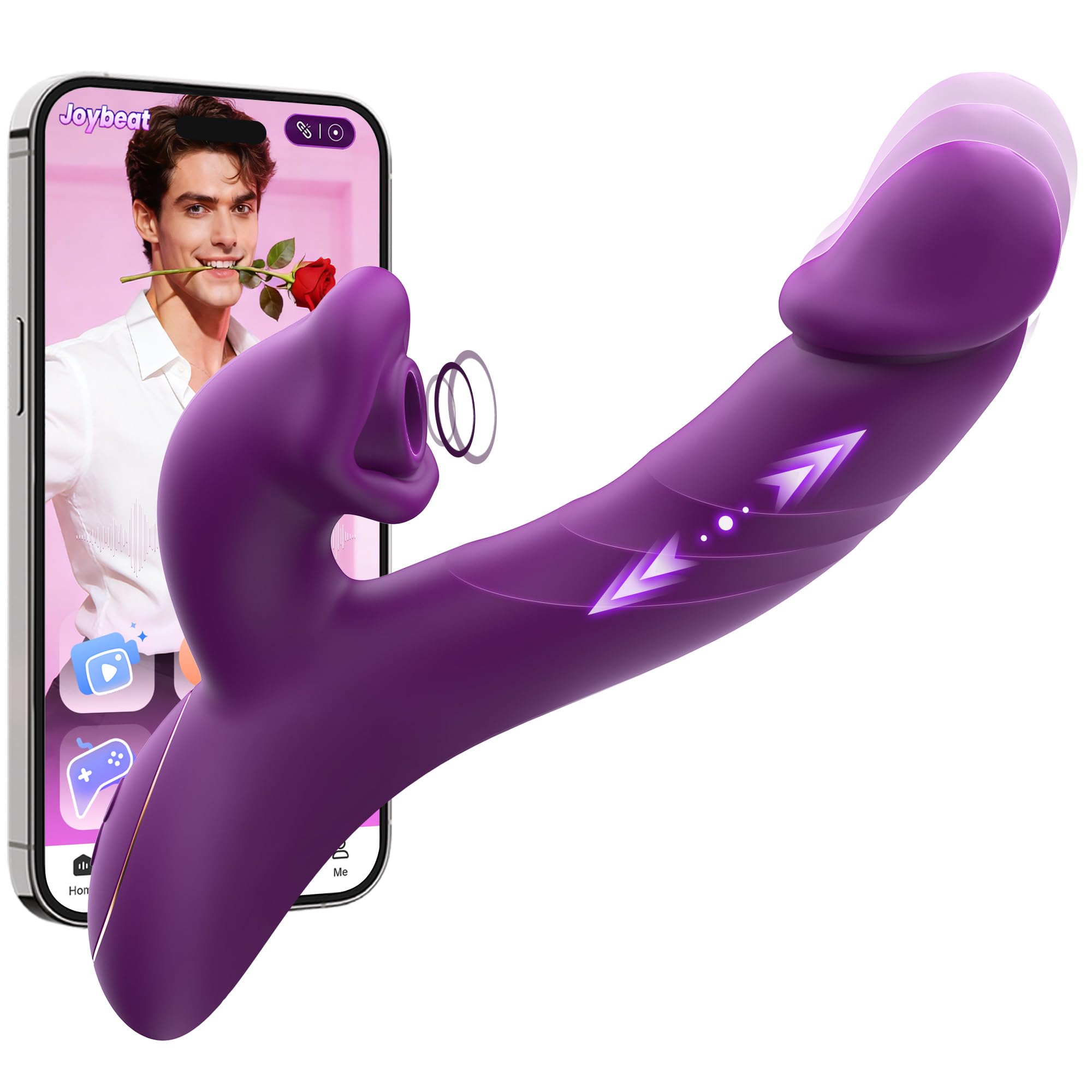 Sucking Vibrator Sex Toy, Rabbit Vibrators with 9 Suction & 7 Thrusting Dildo & Vibrating Modes, Clit Sucker Adult Sex Toys Dildos for Women G Spot Clitoral Stimulator for Female Couples Games