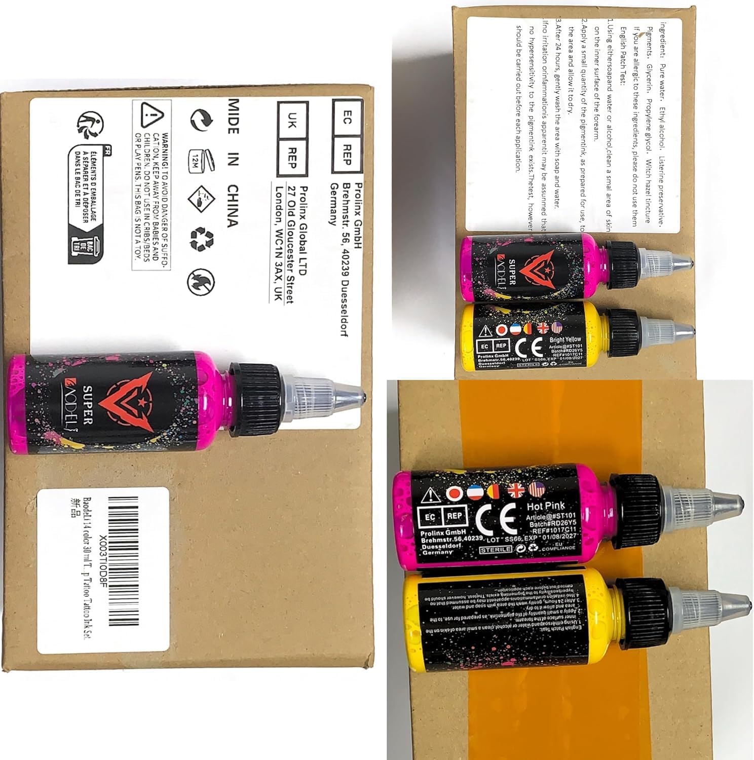 14 Color 30 ml Tattoo Ink Kit with Microblade Paint and UV Ink - Dynamic Ink Set for Tattoo Equipment and Gun - Includes Green Soap