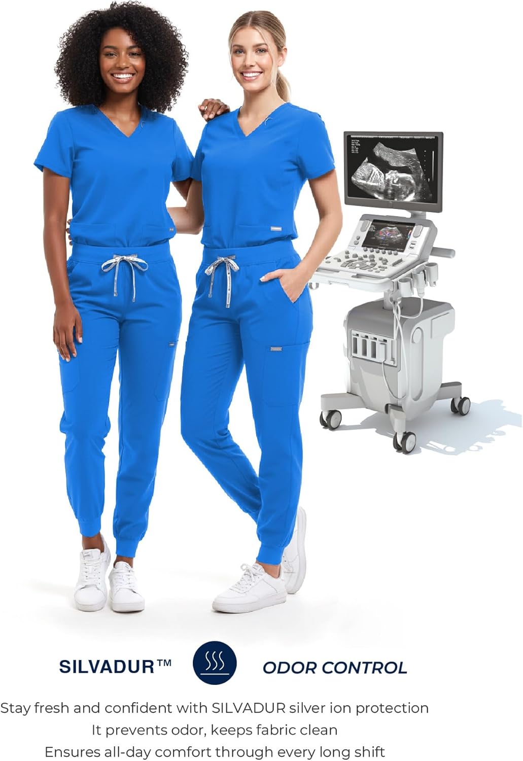 TINYLEMON Scrub Pants for Women - Slim Fit Soft Four Way Stretch Anti-Wrinkle Yoga Waistband Women Joggers 8 Pockets - Image 5