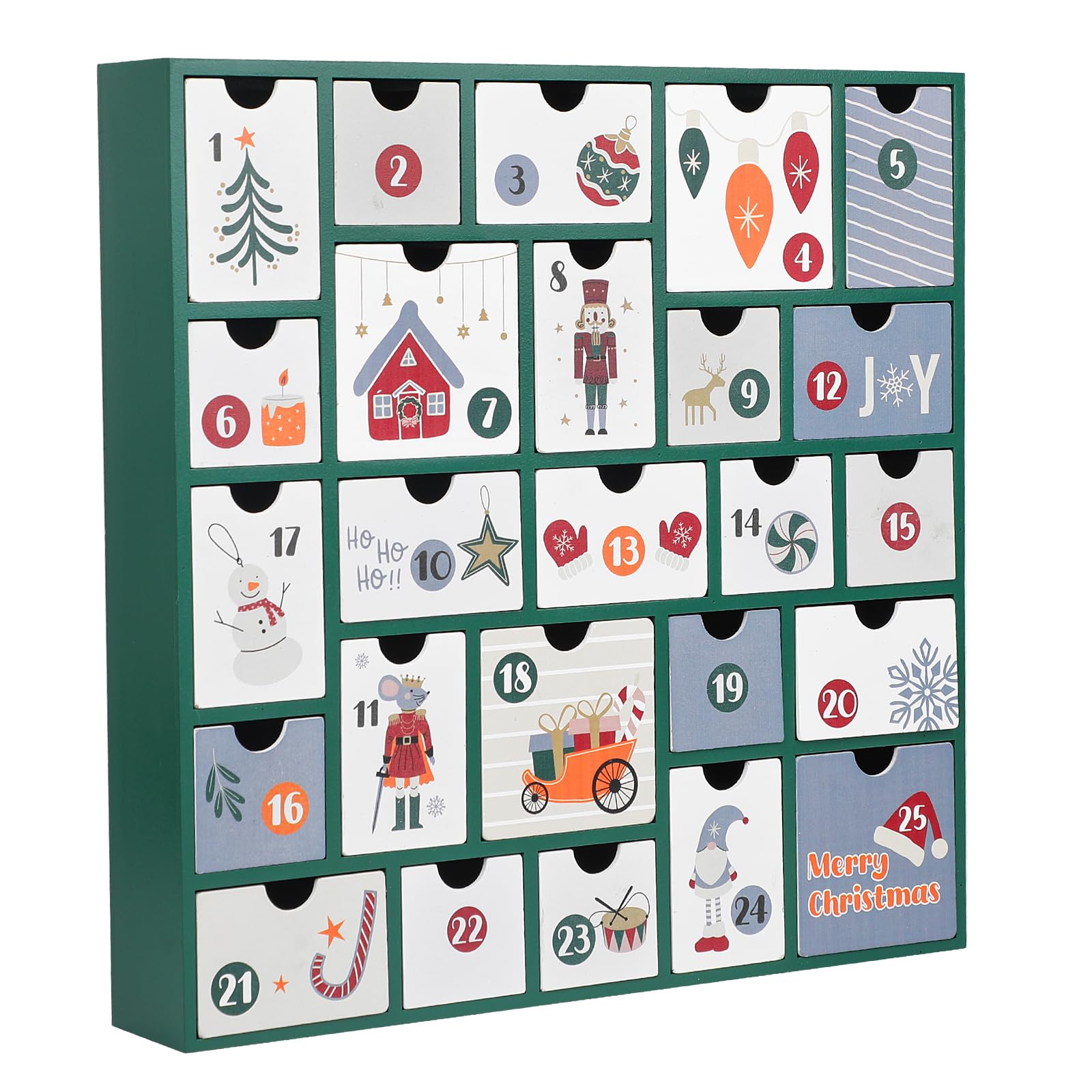 Blue Wooden Drawer Advent Calendar