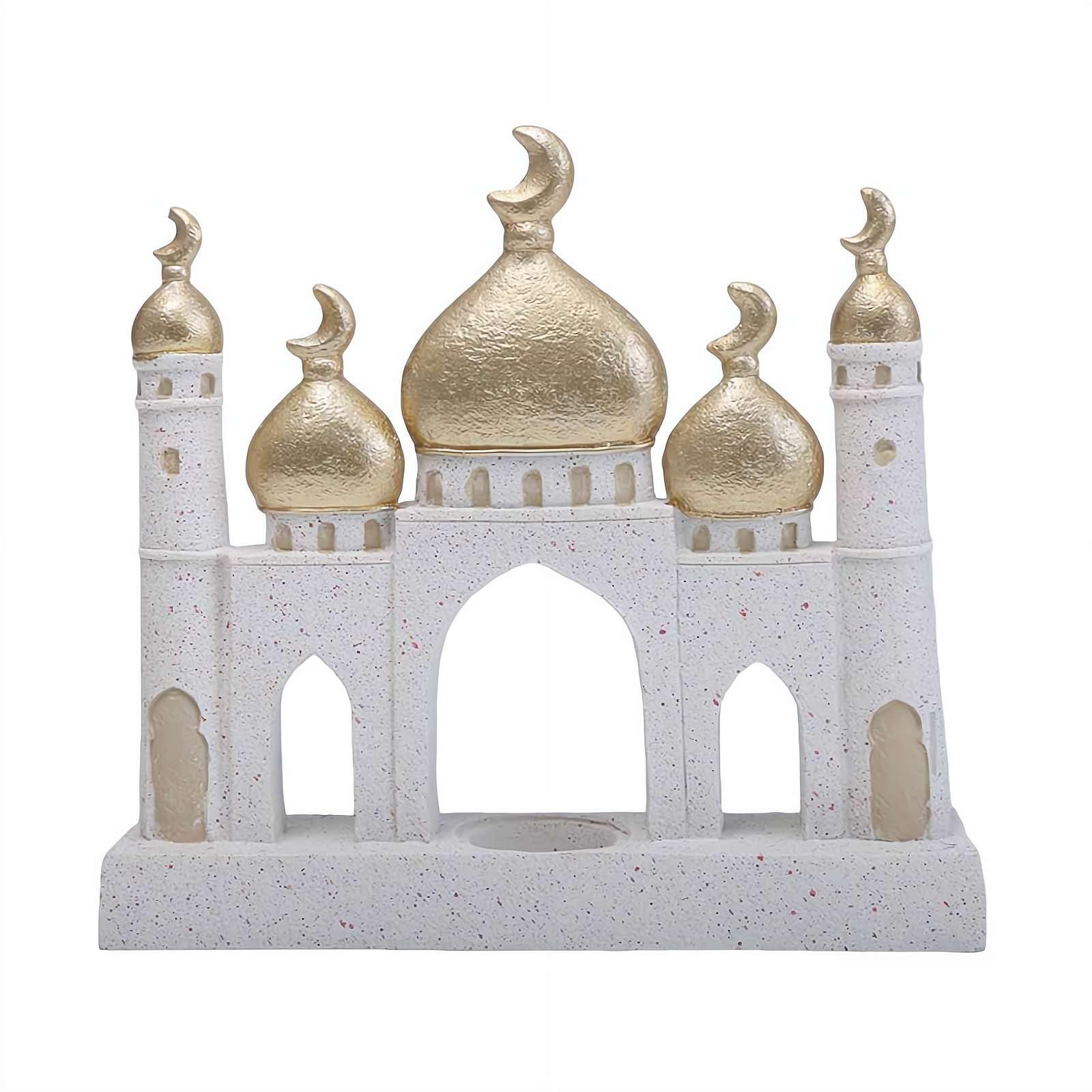 Middle Eastern Style Castle Figurine -2026 Resin Mosque Castle Sculpture Decorative Mosque Tower Models Ornaments for Home Office Display Ramadan Decoration (C)