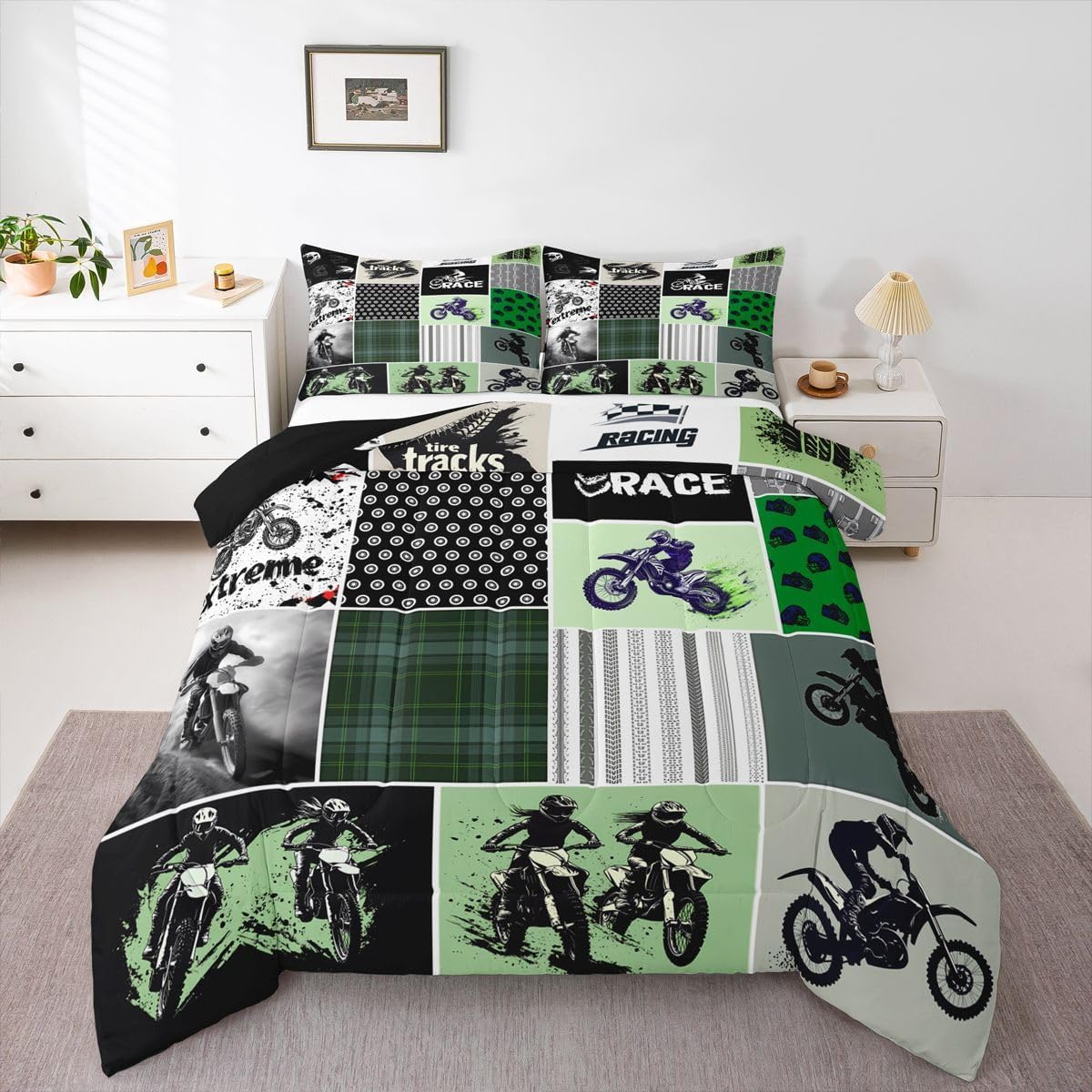 Feelyou Comforter Set Queen Size Comforter for Kids Teens Adults Bedding Set Duvet Set Room Decor 3Pcs with 2 Pillow Case