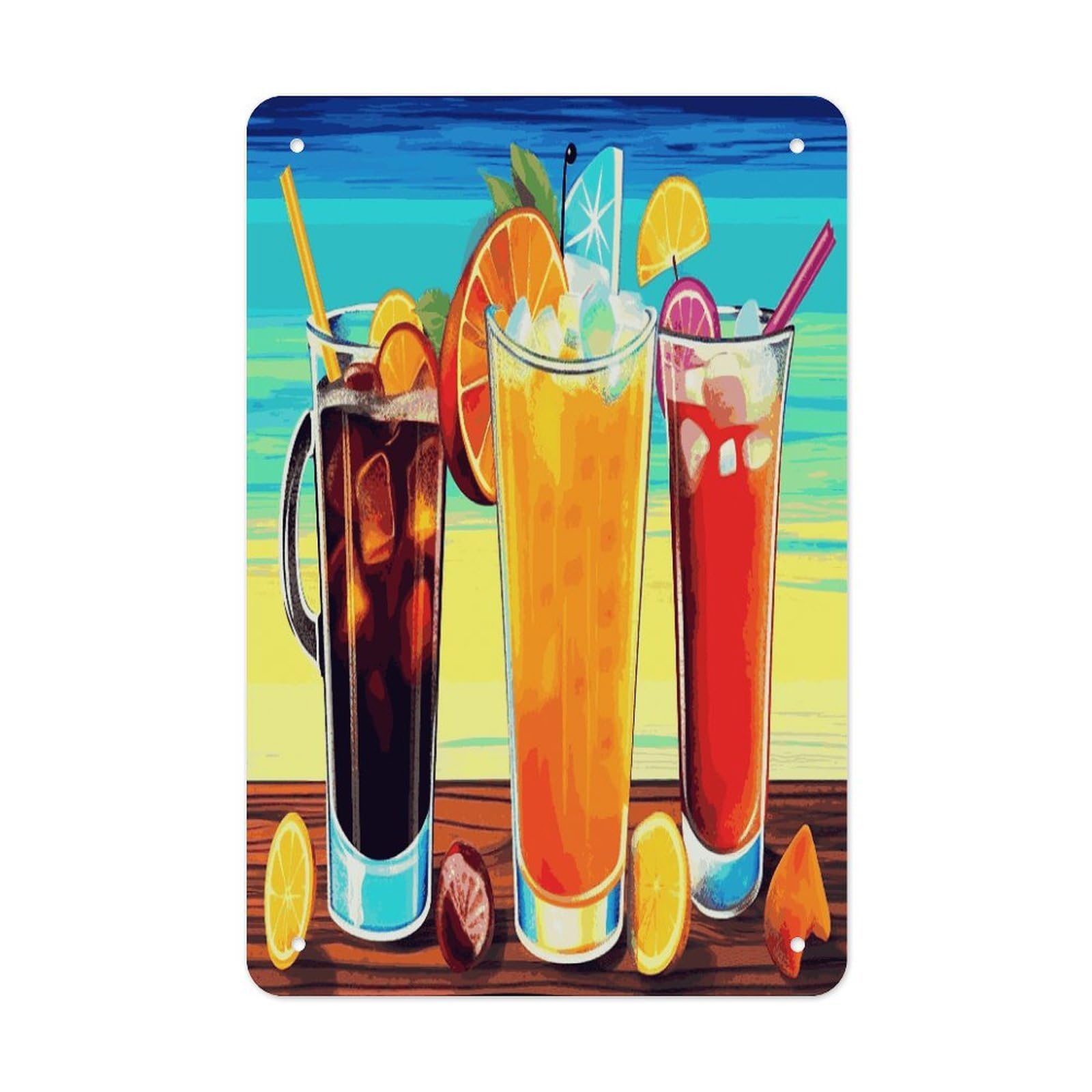 Btcowzrv Style Happy Hour Metal Tin Sign Wall Decor Hanging Plaque