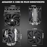 Vista 6 de Thermalright Assassin X 120R SE Plus - Enfriador de CPU, tubos de calor de 0.157 x 0.236 in, velocidad de 1550 rpm, ventilador silencioso PWM