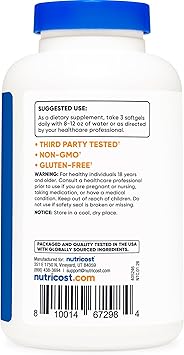 Nutricost Omega 3 Fish Oil - 2500MG, 120 Softgels (40 Serv) - Fish Oil, Wild Caught! 1200mg EPA 850mg DHA - Non-GMO, Gluten Free