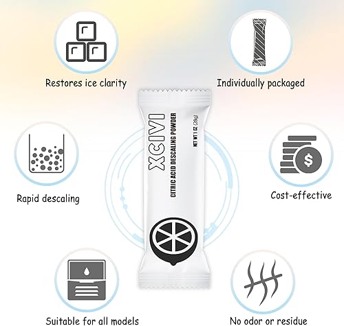 Miniatura 3 de xcivi Paquete de 6 máquinas de hielo para el hogar en polvo descalcificador compatibles con GE Profile Opal Ice Maker, máquina de hielo