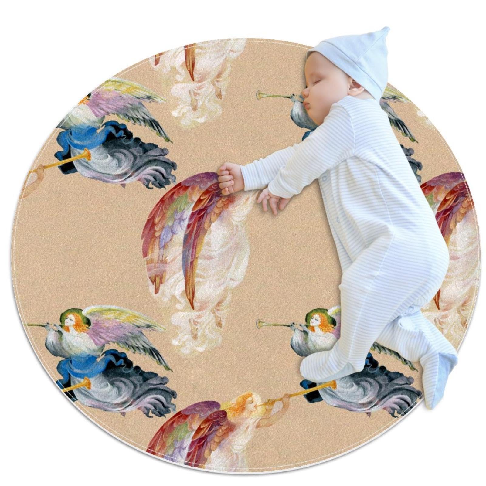Tapis de salle de bain motif anges avec dos antidérapant pour canapé et chambre