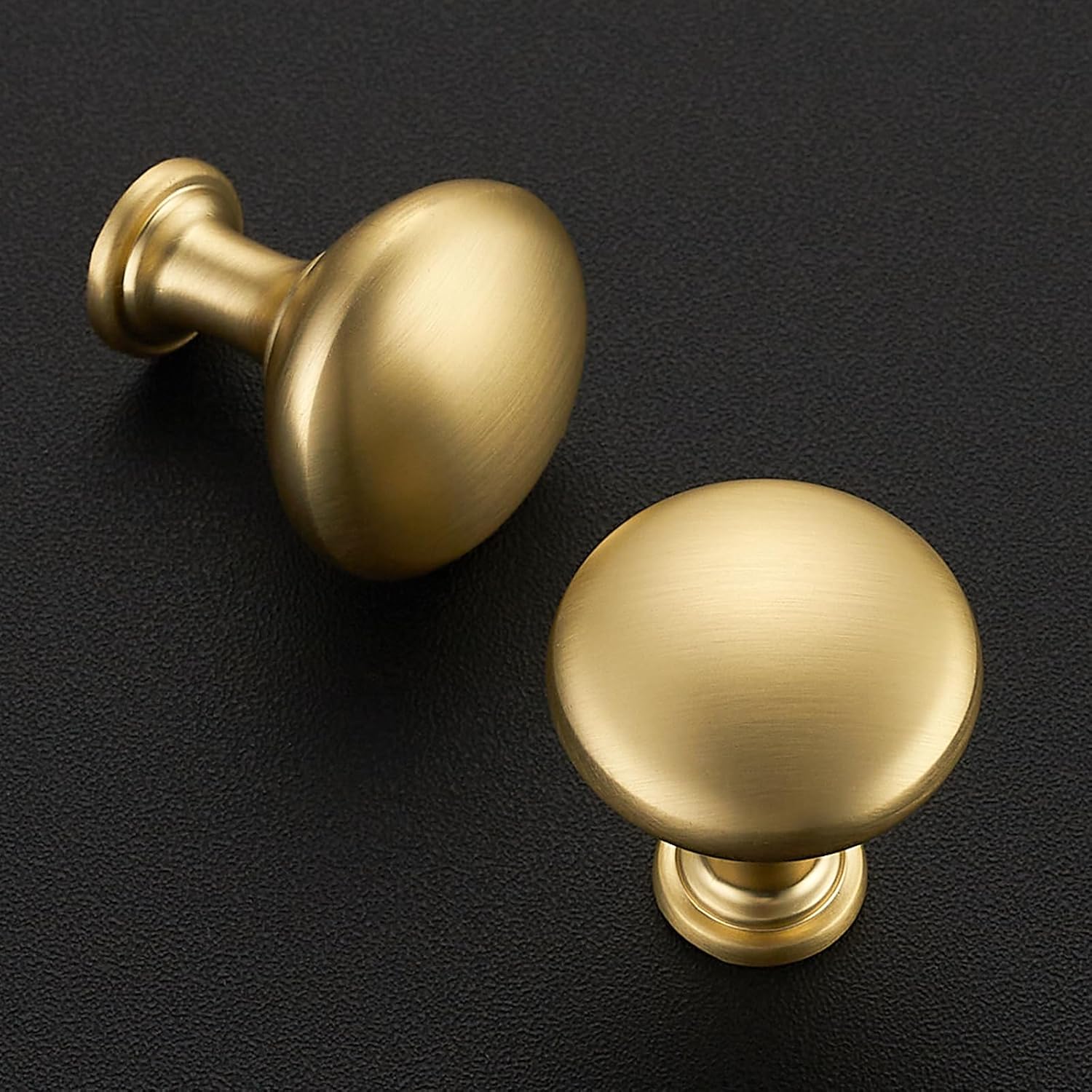 Ravinte 20 Pack 1 Inch Diameter Brushed Brass Mini Round Solid Kitchen Cabinet Knobs Drawer Pulls for Dresser Closet Door Knobs Drawer Cabinets