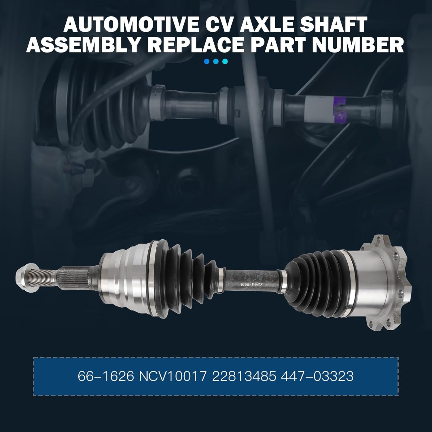 Front Left CV Axle Shaft Assembly Compatible With 2015-2019 Silverado/for GMC Sierra 2500/3500 HD 6.0L 2015-2020 Silverado/for GMC Sierra 2500/3500 HD 6.6L CV AXLE OE 66-1626 Ncv10017 447-03323