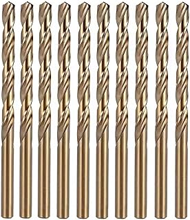 5/32 Inch Cobalt Drill Bit Set, M35 Jobber Length Twist Drill Bits,Suitable for Drilling in Hard Metal, Stainless Steel, Cast Iron,10 Pieces