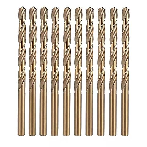 Juego de brocas de cobalto de 14 de pulgada, brocas helicoidales M35 Jobber, adecuadas para perforar en metal duro, acero inoxidable, hierro
