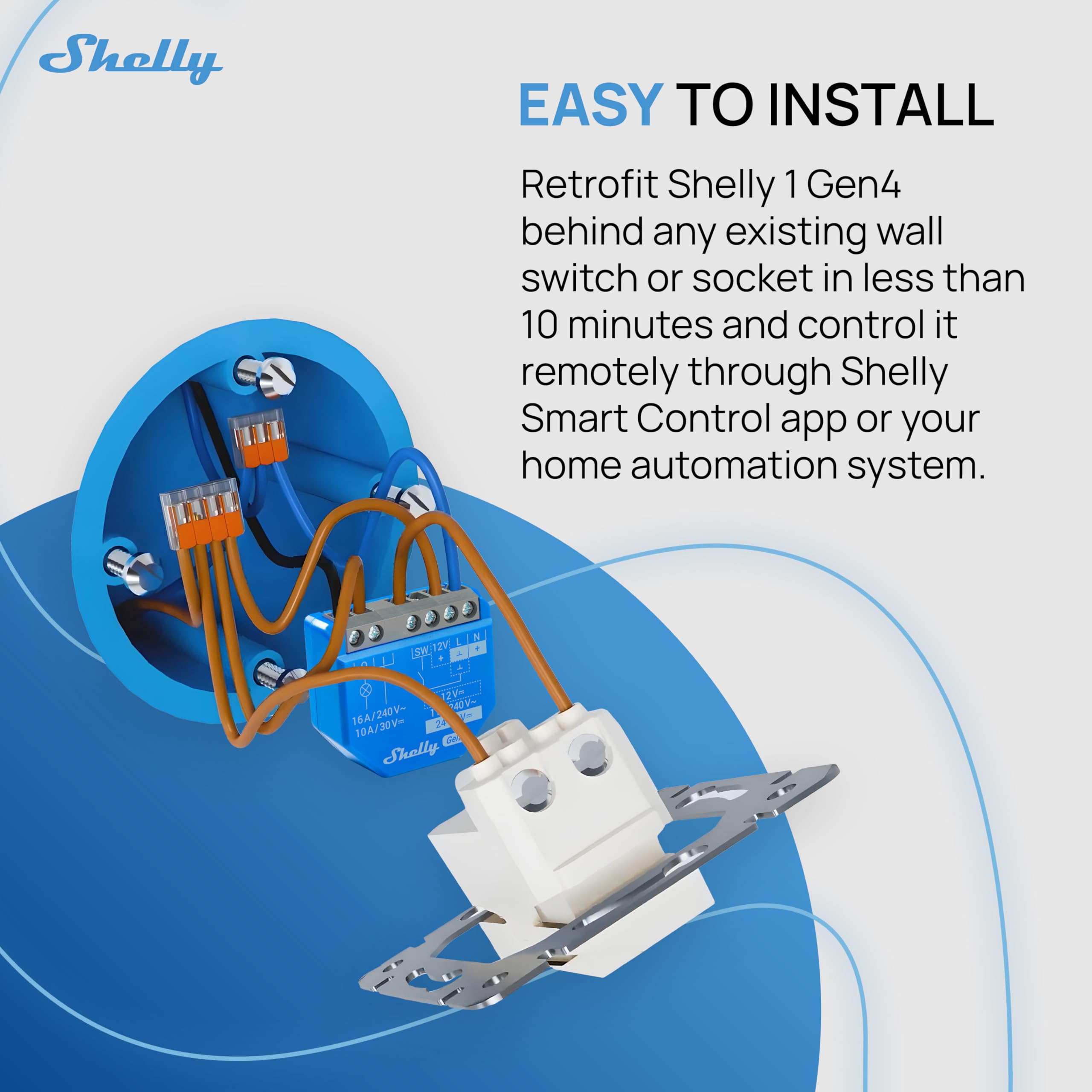 Shelly 1 Gen4 Inteligentny Przekaźnik Wi-Fi 1 Kanał 16A Bezprzewodowy Matter Alexa Google HomeKit Zigbee 2 Sztuki